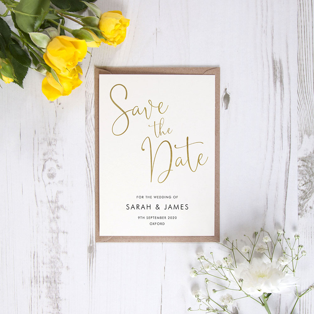 'Charles Portrait' Foil Save the Date Sample