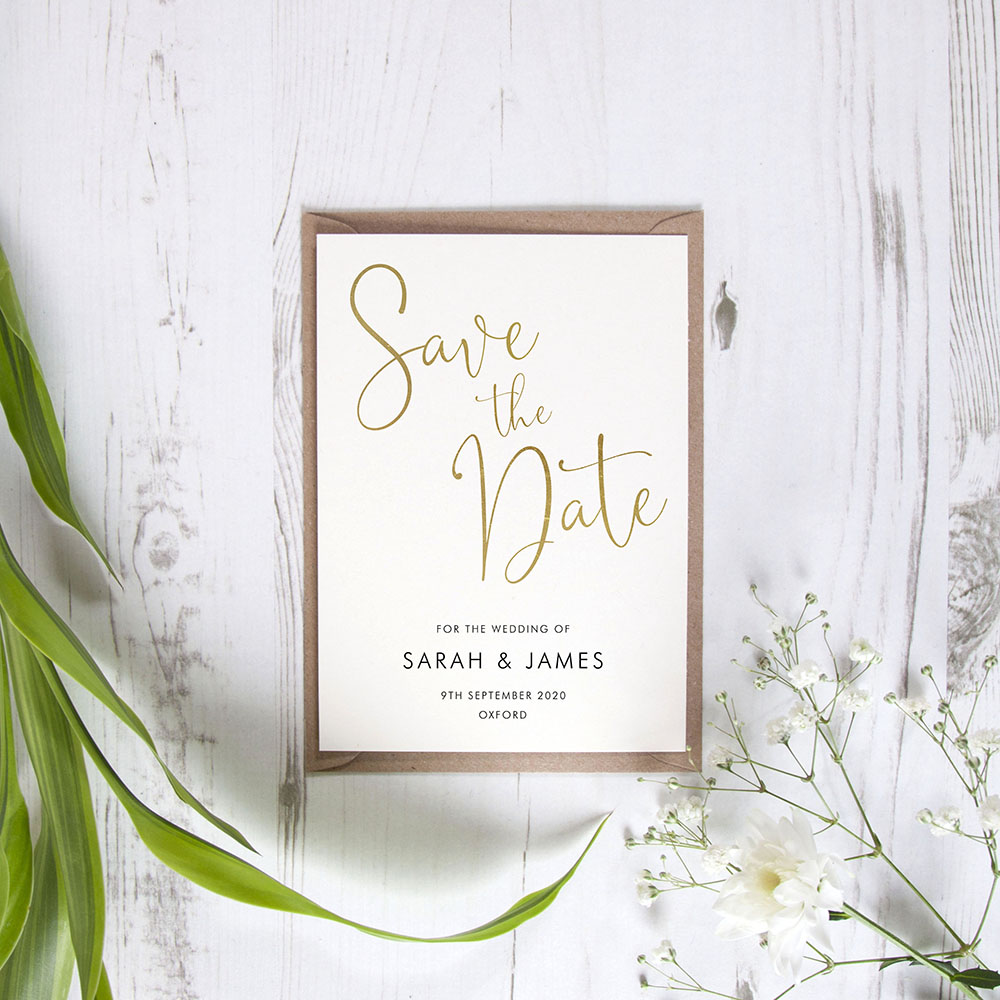 'Charles Portrait' Foil Save the Date Sample