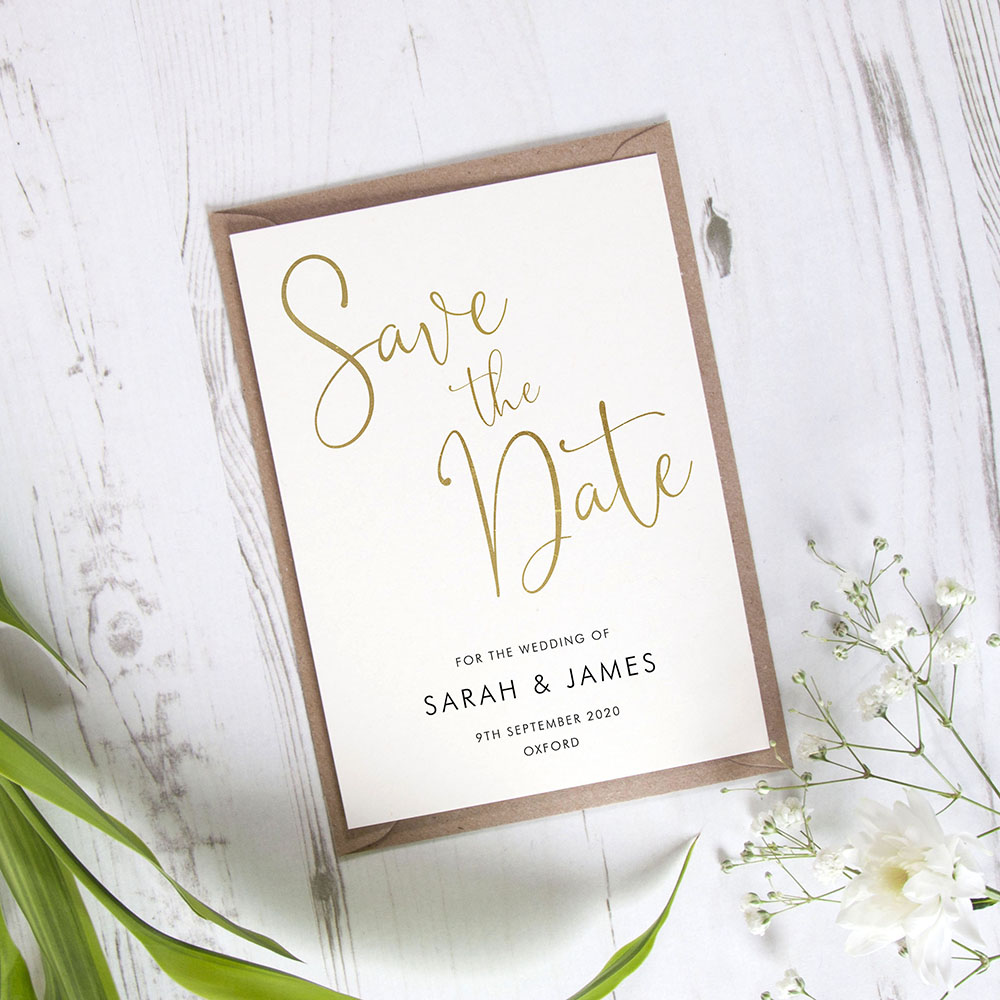 'Charles Portrait' Foil Save the Date Sample