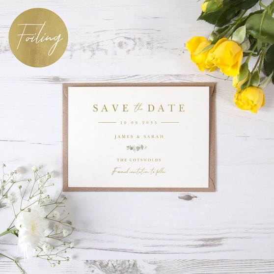 'Classic Eucalyptus CE11' Foil Save the Date