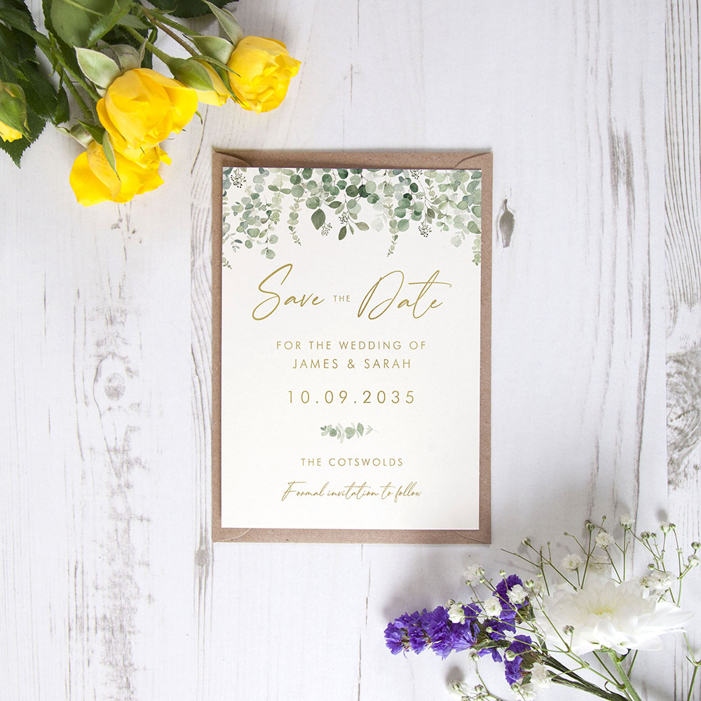 'Classic Eucalyptus CE14' Foil Save the Date