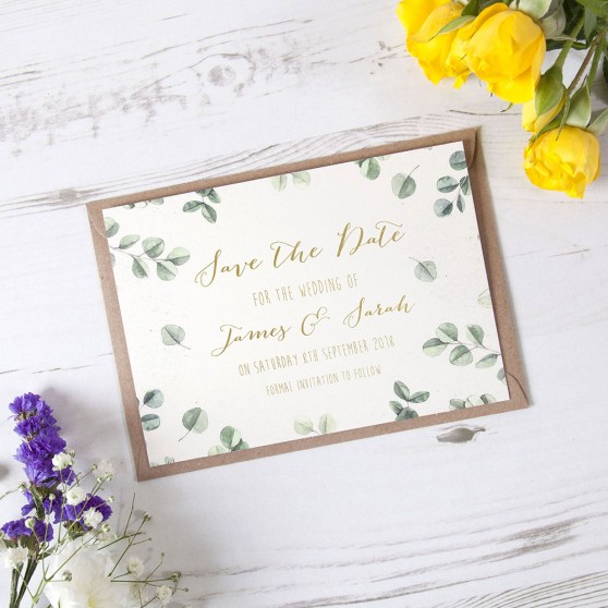 'Eucalyptus' Foil Save the Date Sample