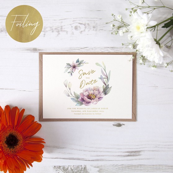 'Henrietta Dawn' Foil Save the Date