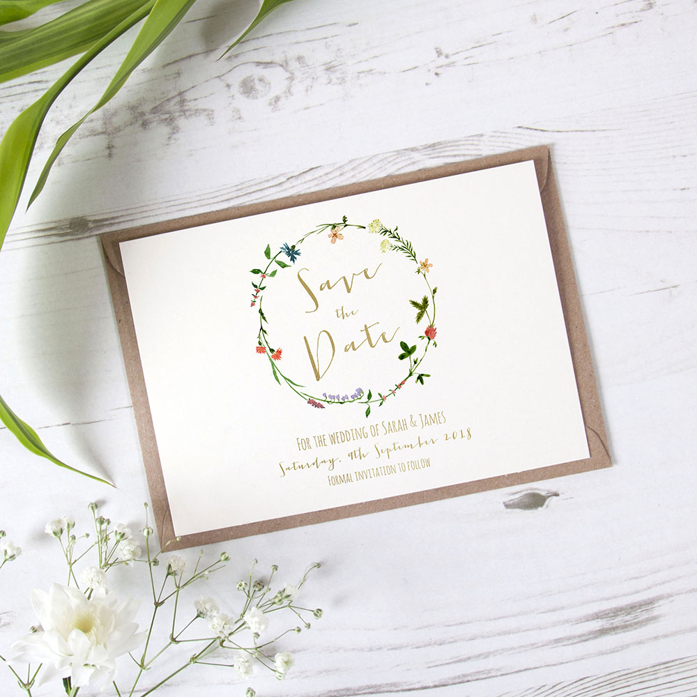 'Meadow Floral' Foil Save the Date