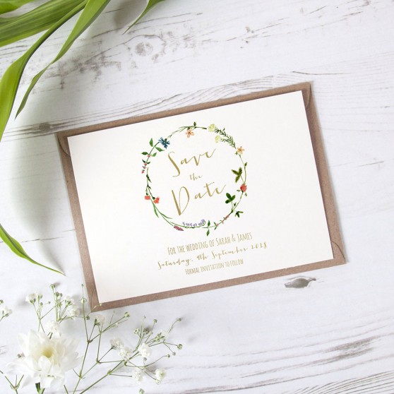 'Meadow Floral' Foil Save the Date
