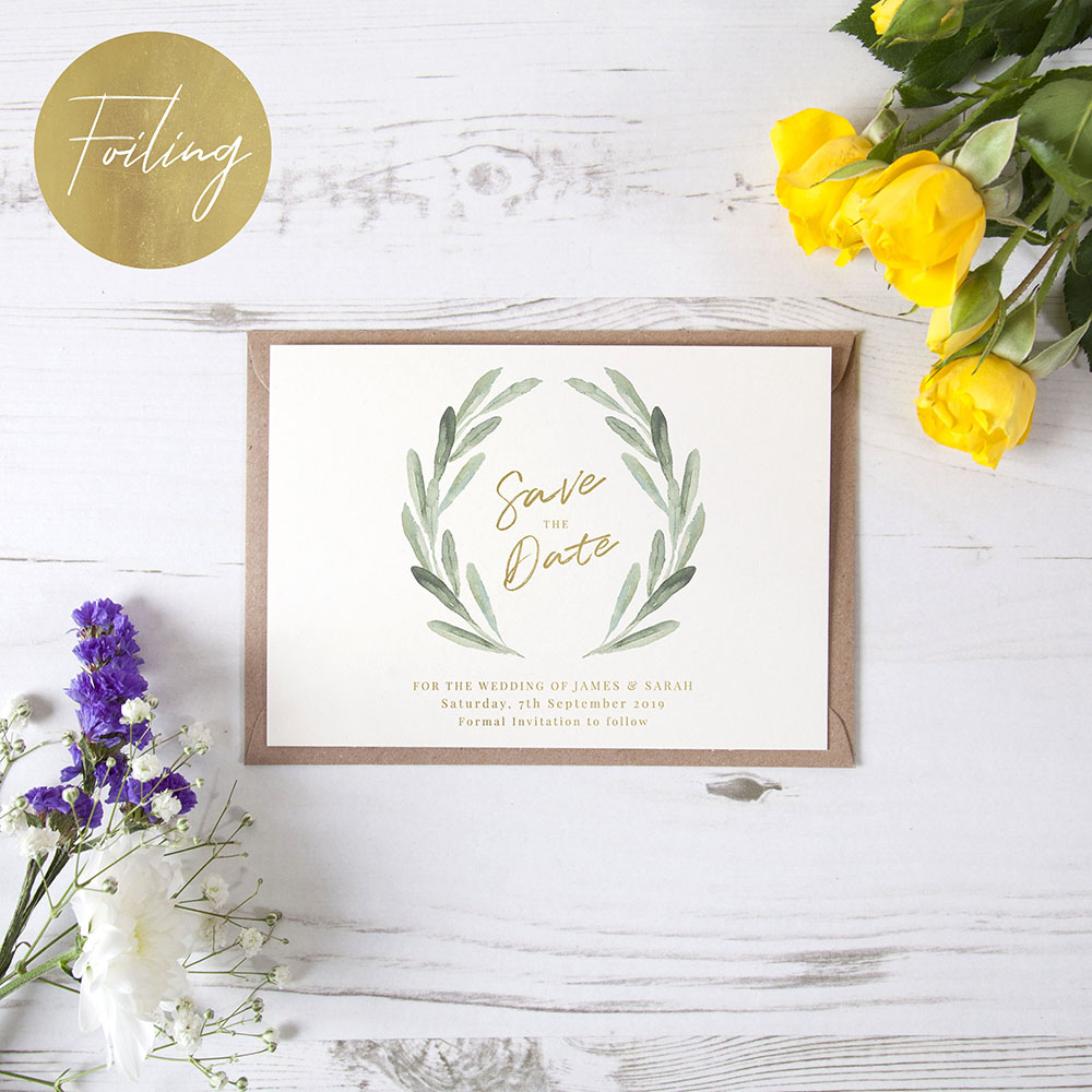 'Olive' Foil Save the Date