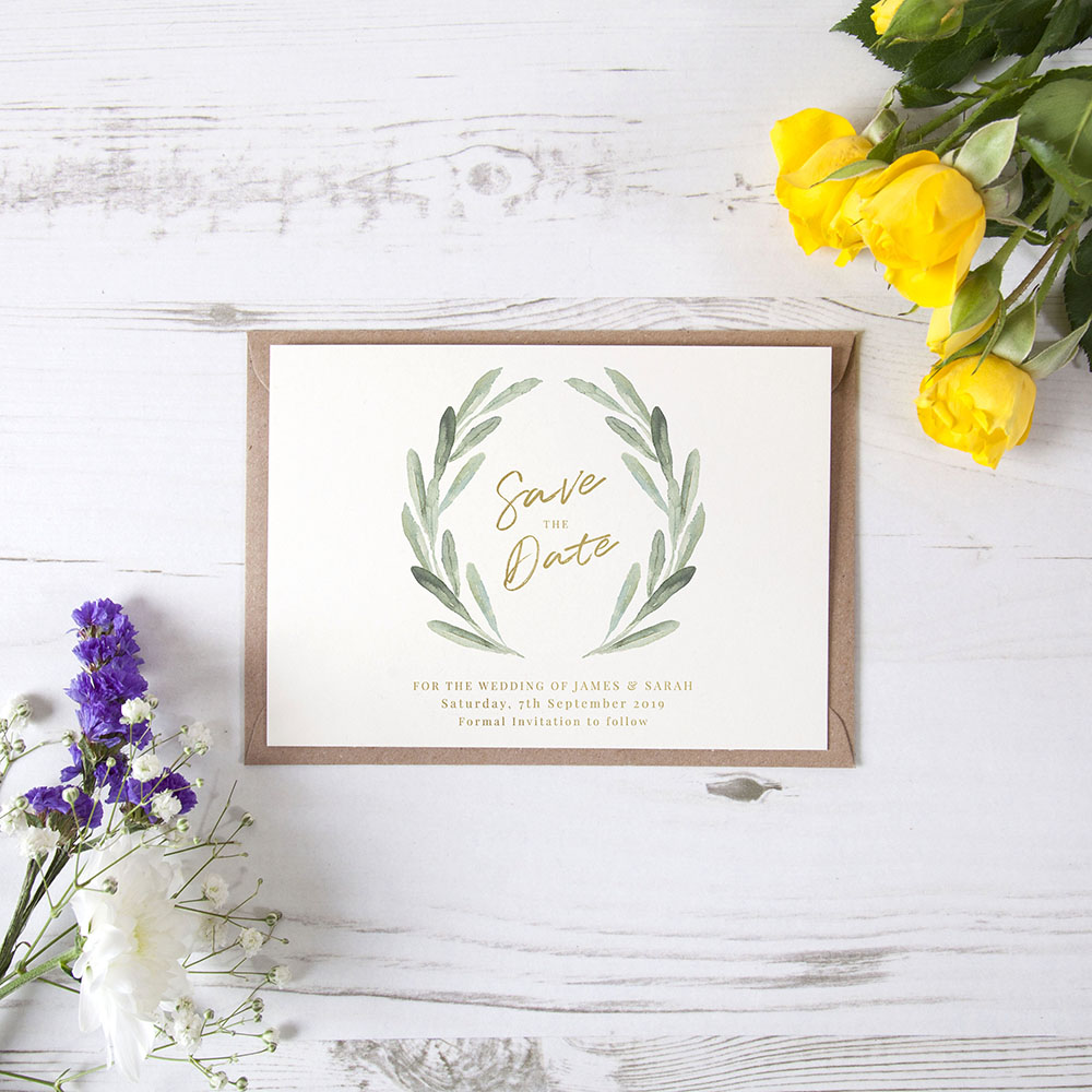'Olive' Foil Save the Date