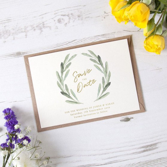 'Olive' Foil Save the Date