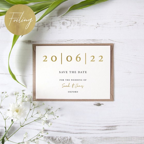 'Oliver' Foil Save the Date Sample