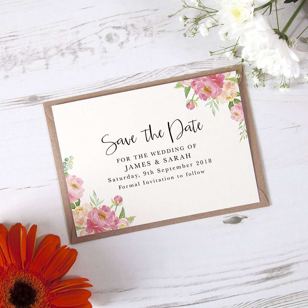 'Peony' Foil Save the Date