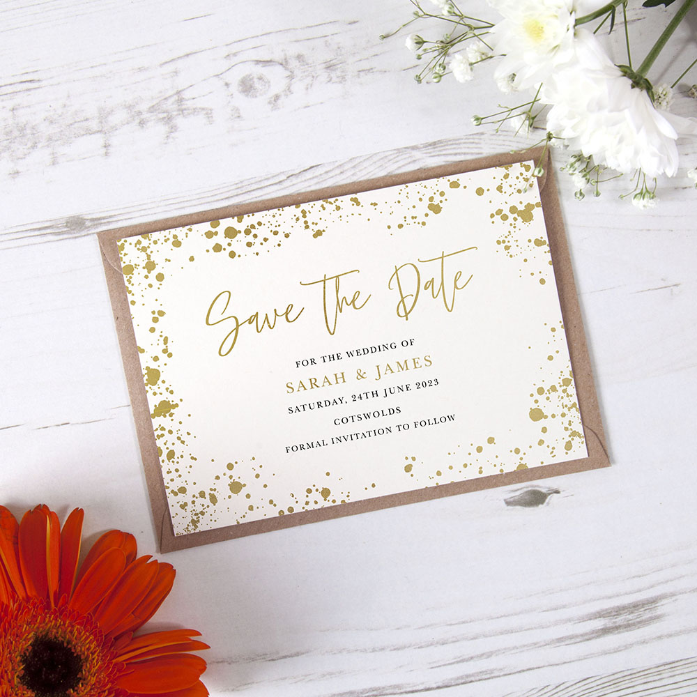 'Speckled' Foil Save the Date Sample