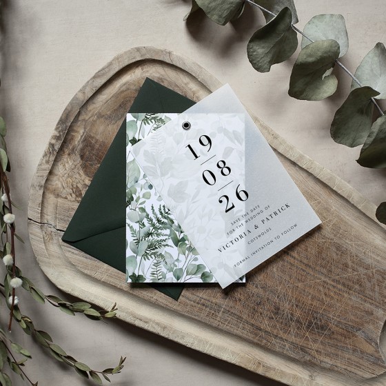 Vellum Layered Save the Dates