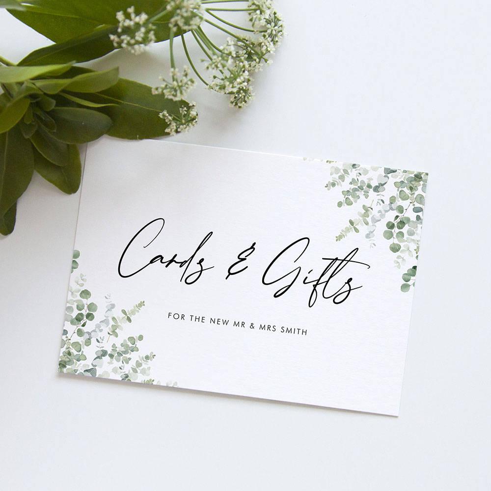 'Classic Eucalyptus CE11' Cards & Gifts Sign - A5/A4/A3