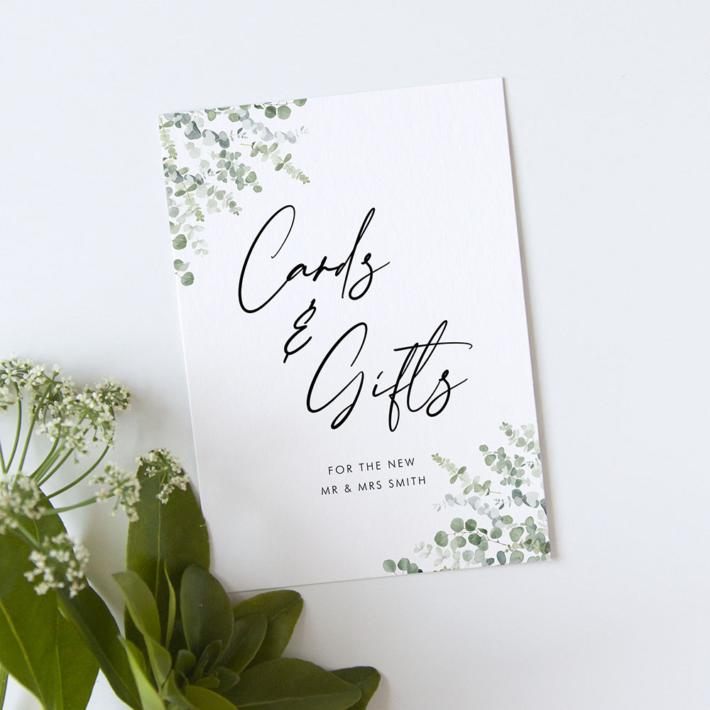 'Classic Eucalyptus CE11' Cards & Gifts Sign - A5/A4/A3