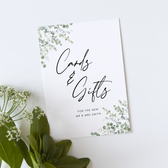 'Classic Eucalyptus CE11' Cards & Gifts Sign - A5/A4/A3