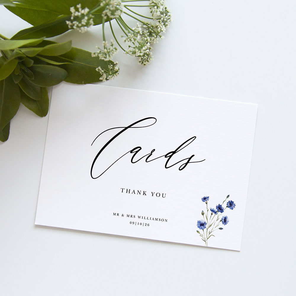 'Cornflower Blue' Cards Sign - A5/A4/A3