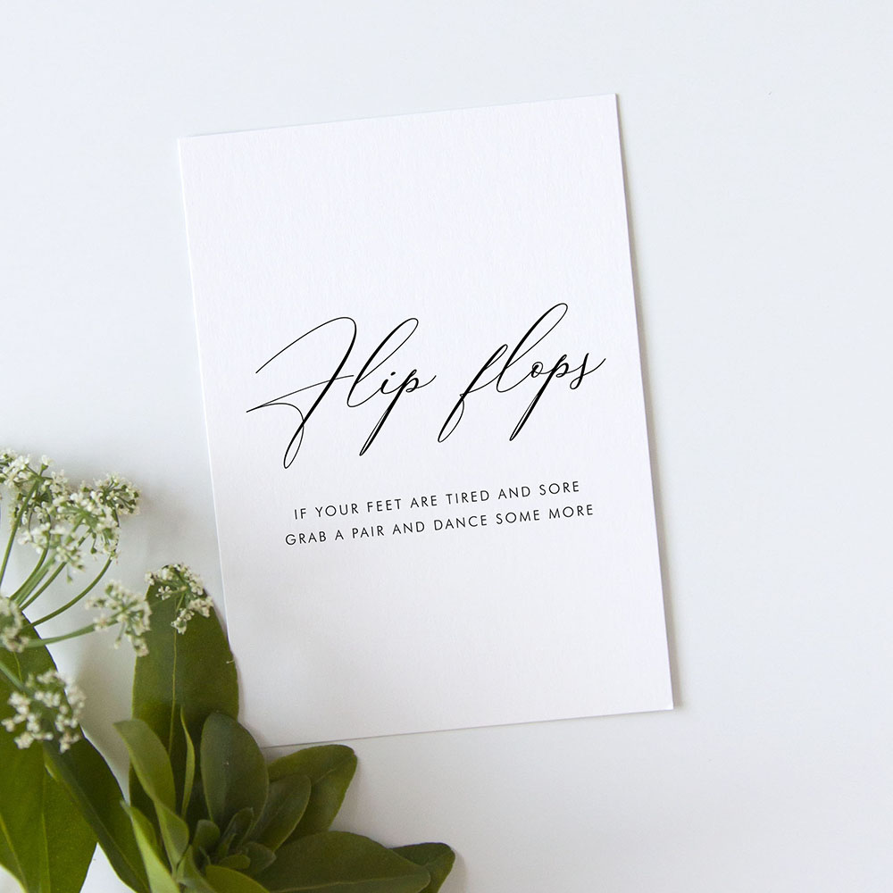 'Calligraphy 1' Flip Flops Sign - A5/A4/A3