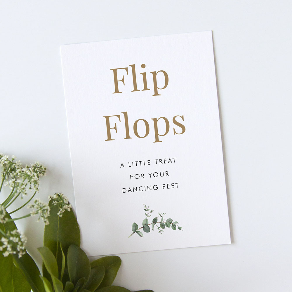 'Campagna Eucalyptus' Flip Flops Sign - A5/A4/A3