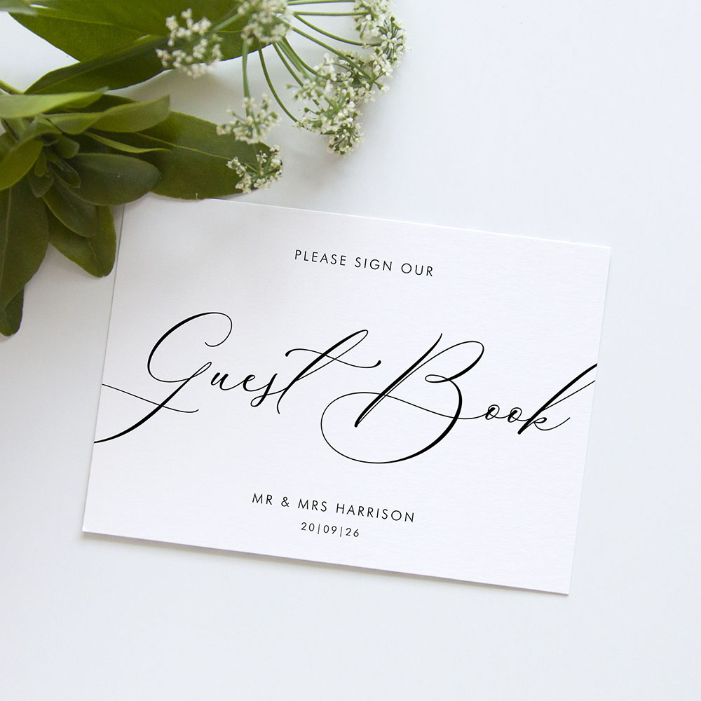 'Calligraphy 1' Guest Book Sign - A5/A4/A3