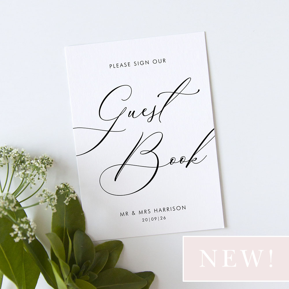 'Calligraphy 1' Guest Book Sign - A5/A4/A3