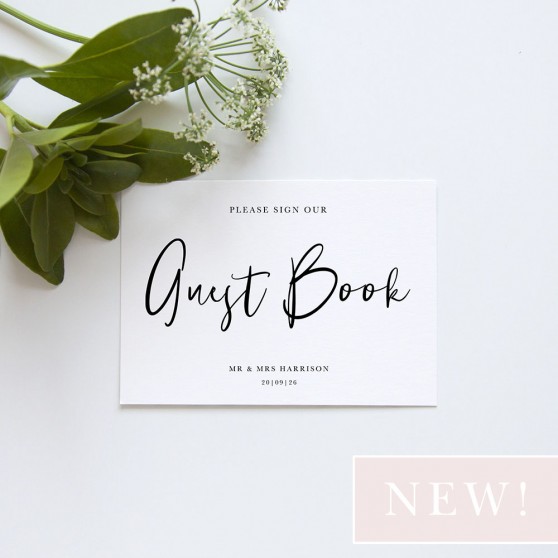 'Calligraphy 2' Guest Book Sign - A5/A4/A3