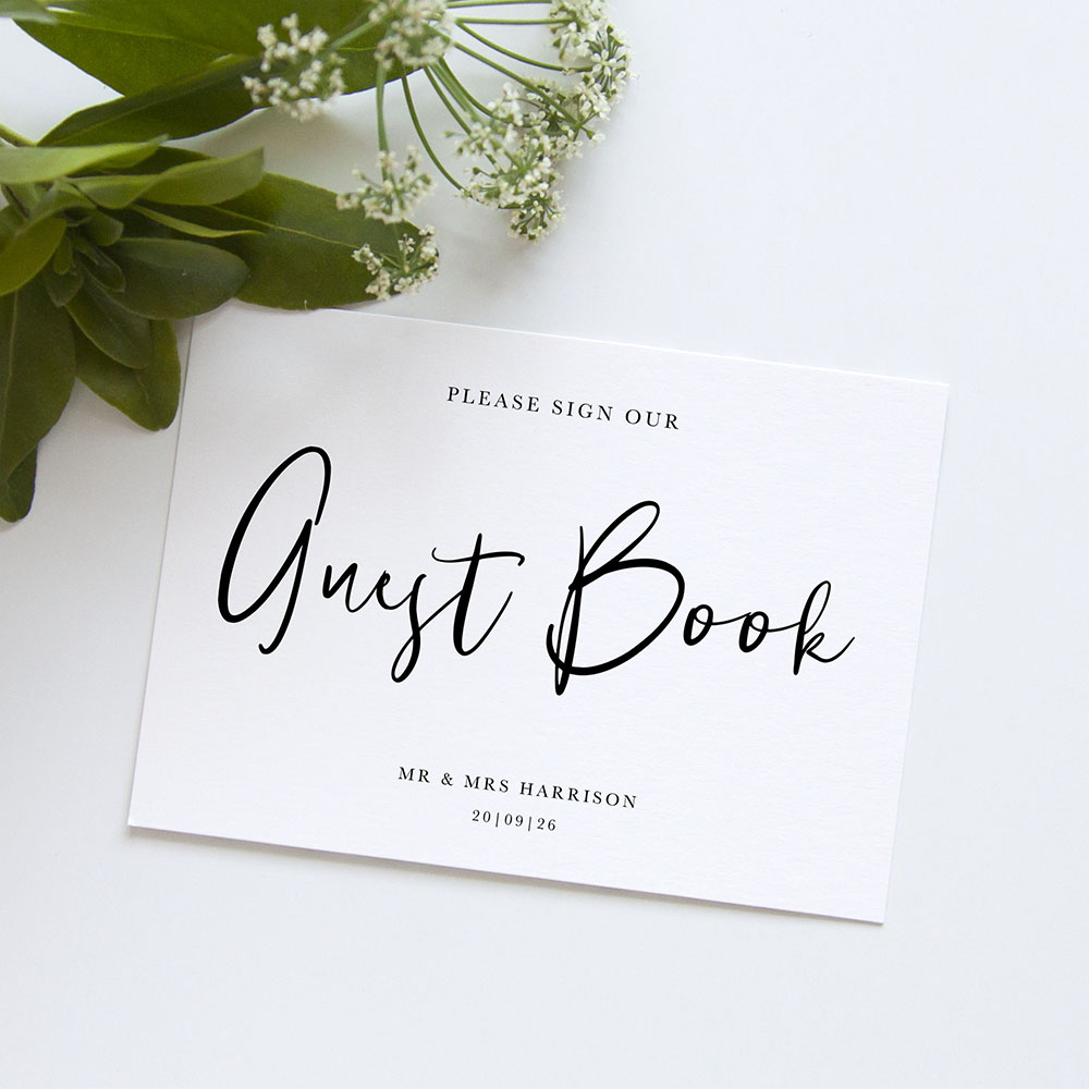 'Calligraphy 2' Guest Book Sign - A5/A4/A3