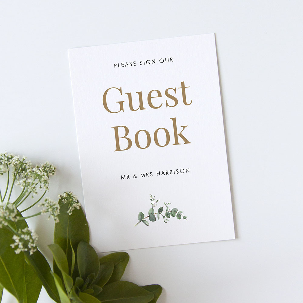 'Campagna Eucalyptus' Guest Book Sign - A5/A4/A3
