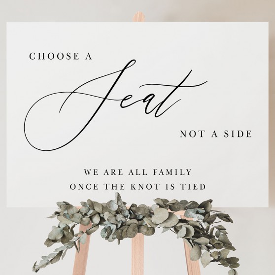 'Calligraphy 1' Choose a Seat Sign A2/A1