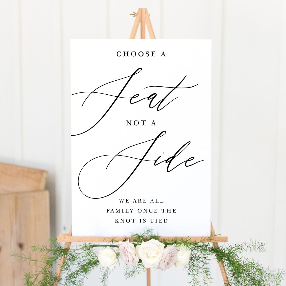 'Calligraphy 1' Choose a Seat Sign A2/A1