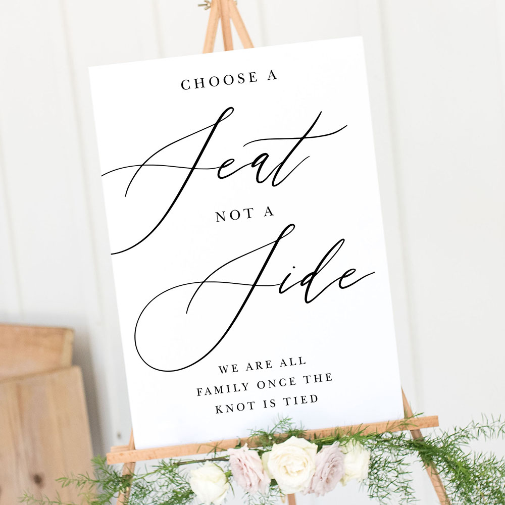 'Calligraphy 1' Choose a Seat Sign A2/A1