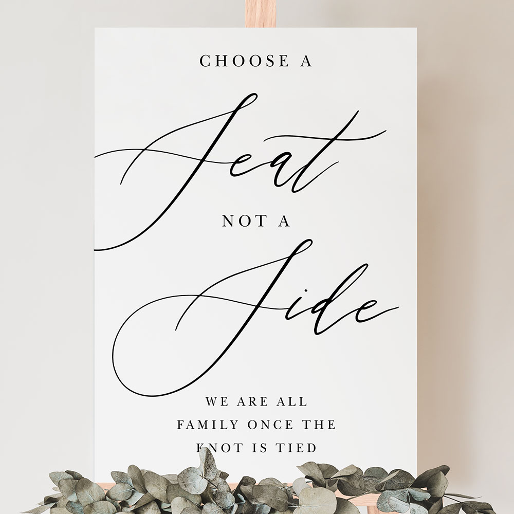 'Calligraphy 1' Choose a Seat Sign A2/A1