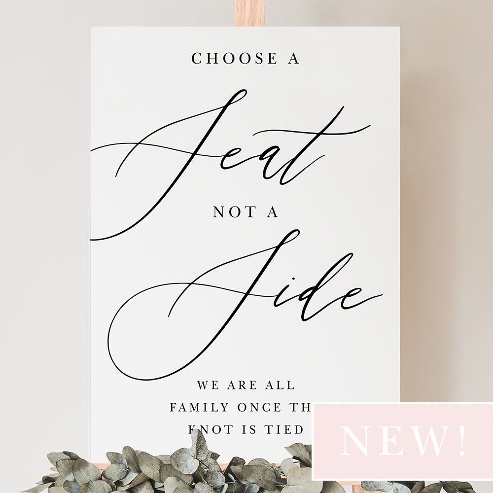 'Calligraphy 1' Choose a Seat Sign A2/A1