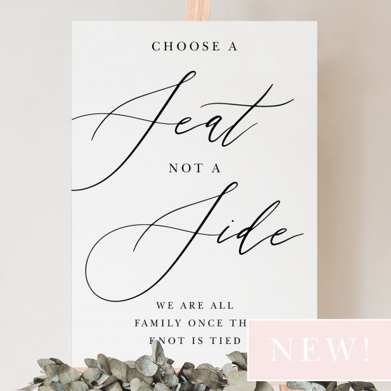 'Calligraphy 1' Choose a Seat Sign A2/A1