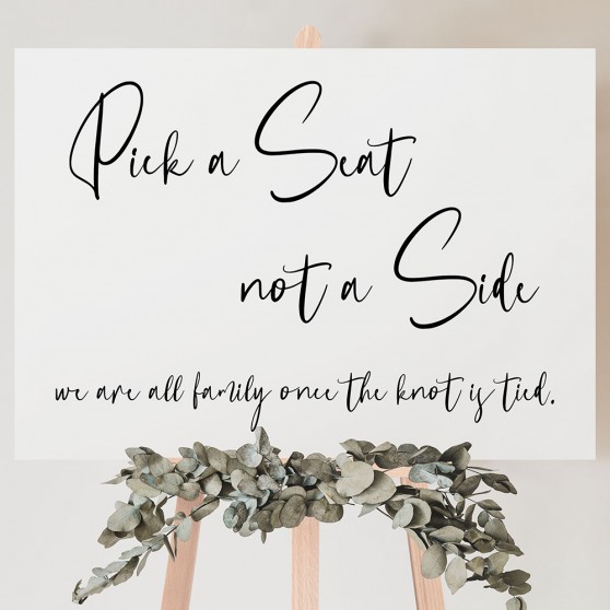 'Calligraphy 2' Pick a Seat Sign A2/A1