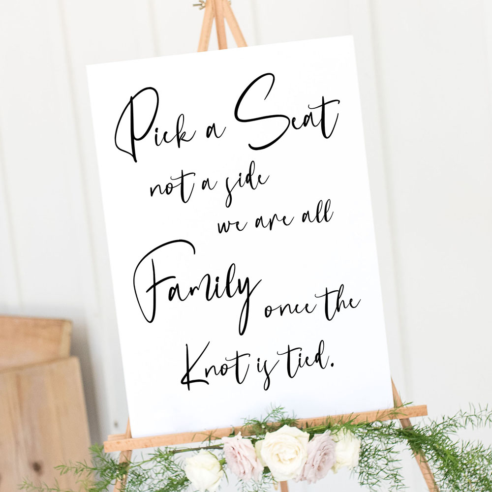 'Calligraphy 2' Pick a Seat Sign A2/A1