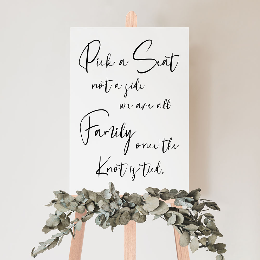'Calligraphy 2' Pick a Seat Sign A2/A1