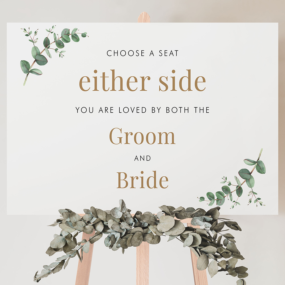 'Campagna Eucalyptus' Choose a Seat Sign A2/A1