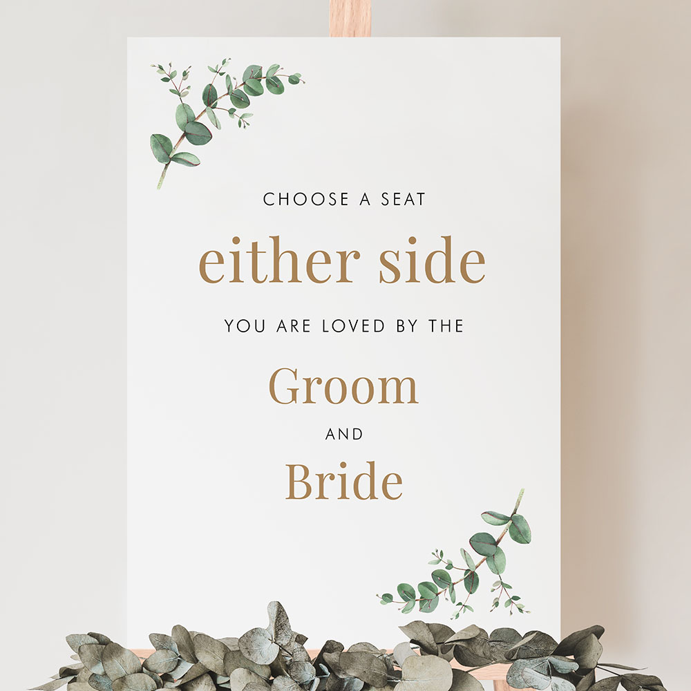 'Campagna Eucalyptus' Choose a Seat Sign A2/A1