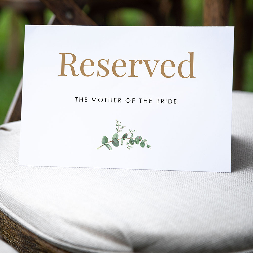 'Campagna Eucalyptus' Reserved Sign