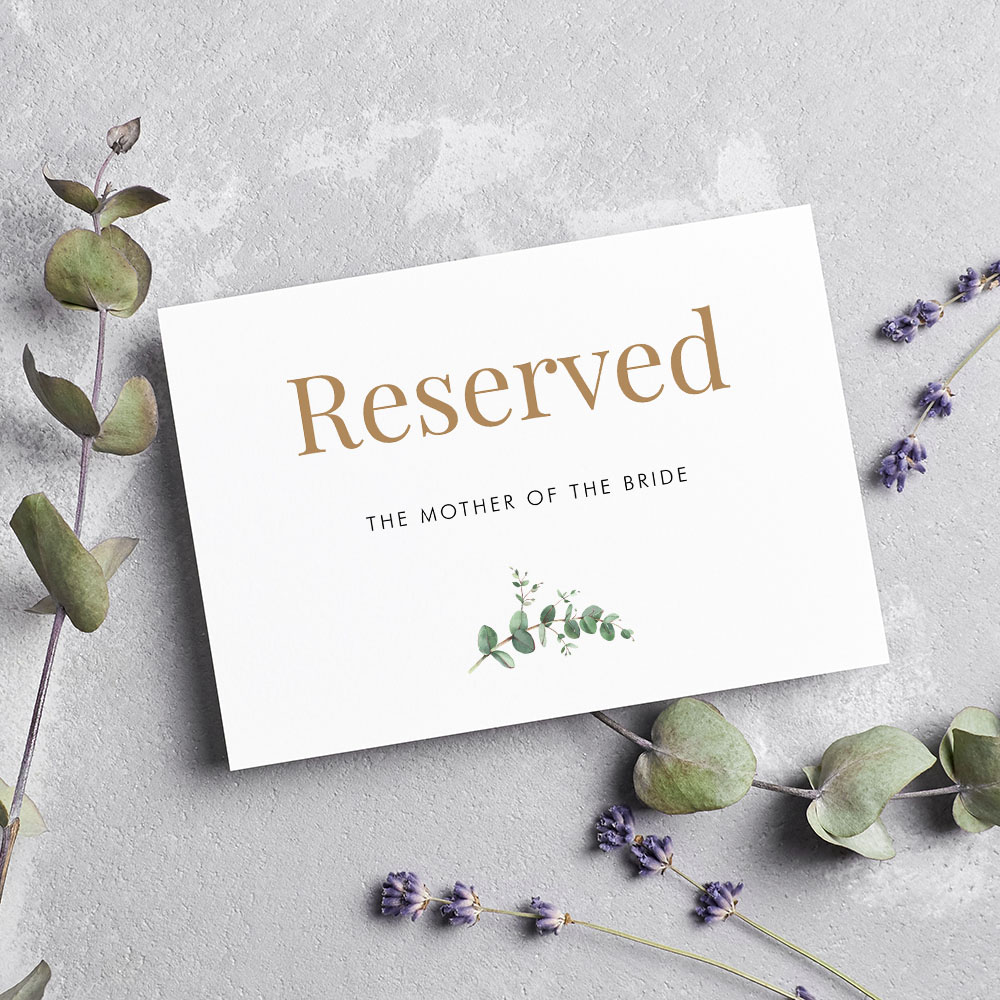 'Campagna Eucalyptus' Reserved Sign