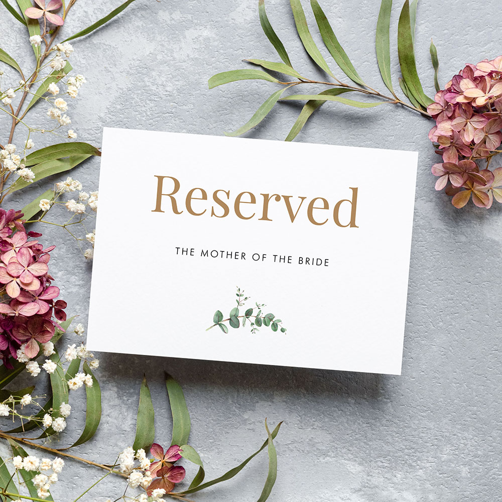 'Campagna Eucalyptus' Reserved Sign