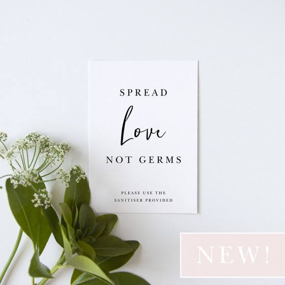 'Calligraphy 2' Spread Love Not Germs Sign - A5/A4/A3