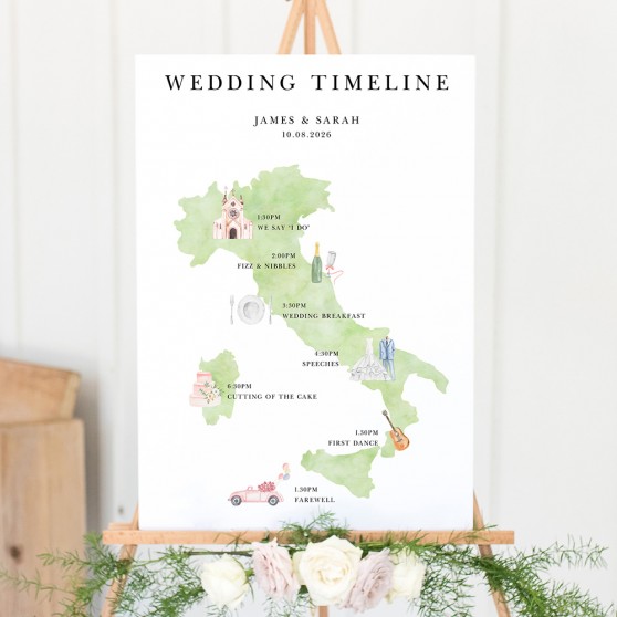 'Italy' Wedding Timeline A2/A1