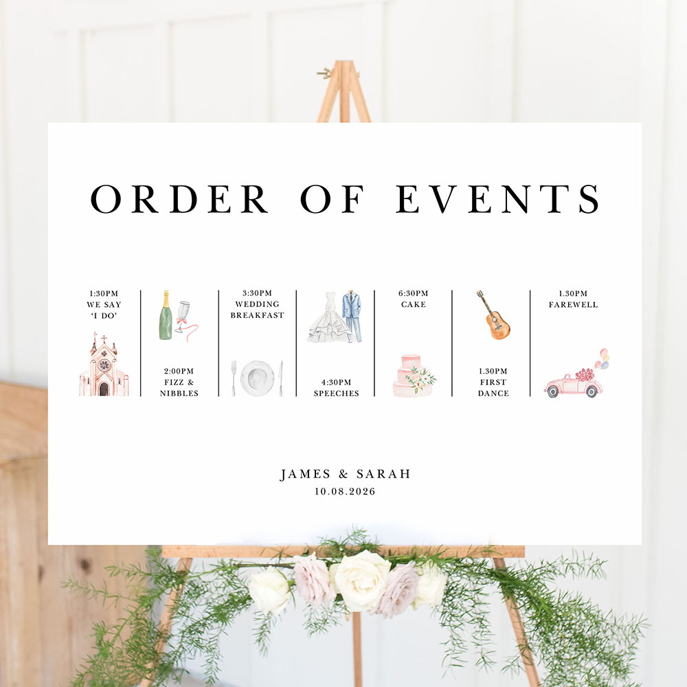 'Matthew' Wedding Timeline A2/A1