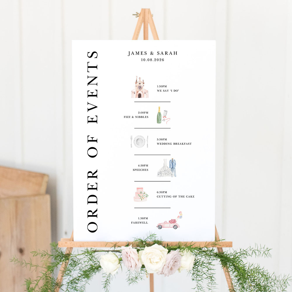 'Matthew' Wedding Timeline A2/A1