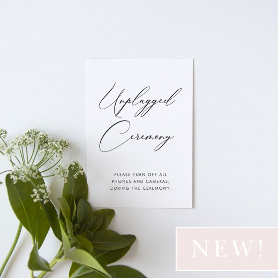 'Calligraphy 1' Unplugged Sign - A5/A4/A3