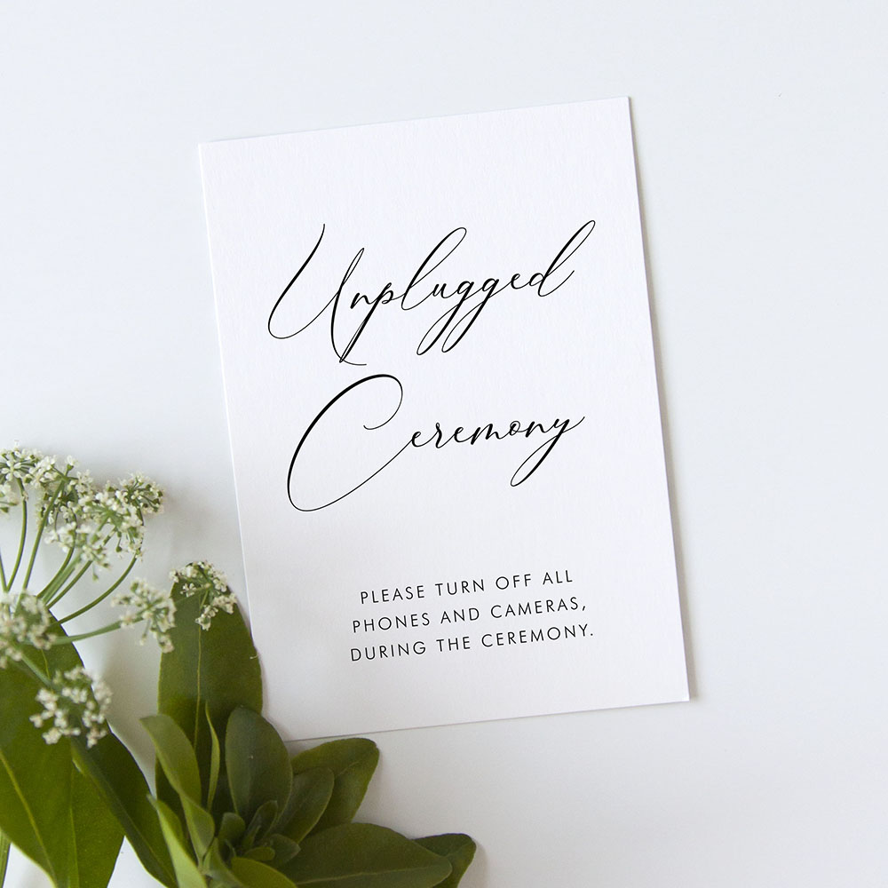 'Calligraphy 1' Unplugged Sign - A5/A4/A3