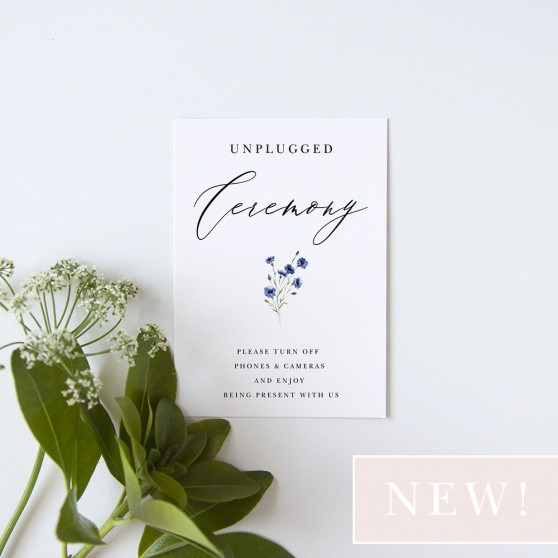 'Cornflower Blue' Unplugged Sign - A5/A4/A3