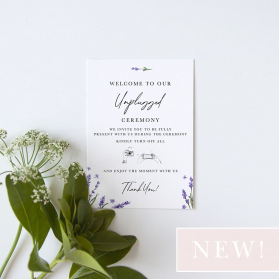 'Lavender' Unplugged Sign - A5/A4/A3