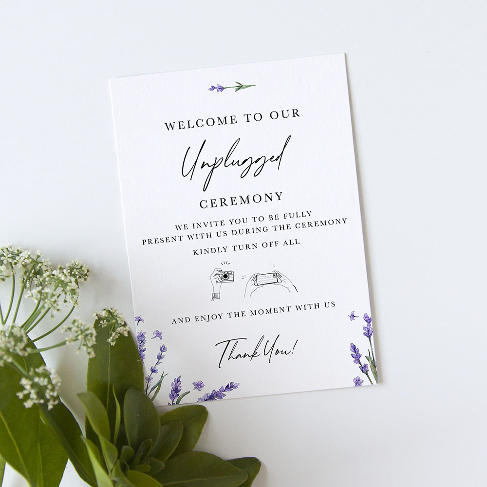 'Lavender' Unplugged Sign - A5/A4/A3